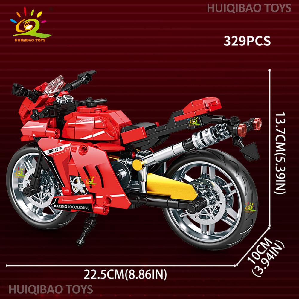Non-Toxic Mechanical Speed Motorcycle Building Block Set Children Diy Car Collectible Adult Model Bricks Educational Toys Gift