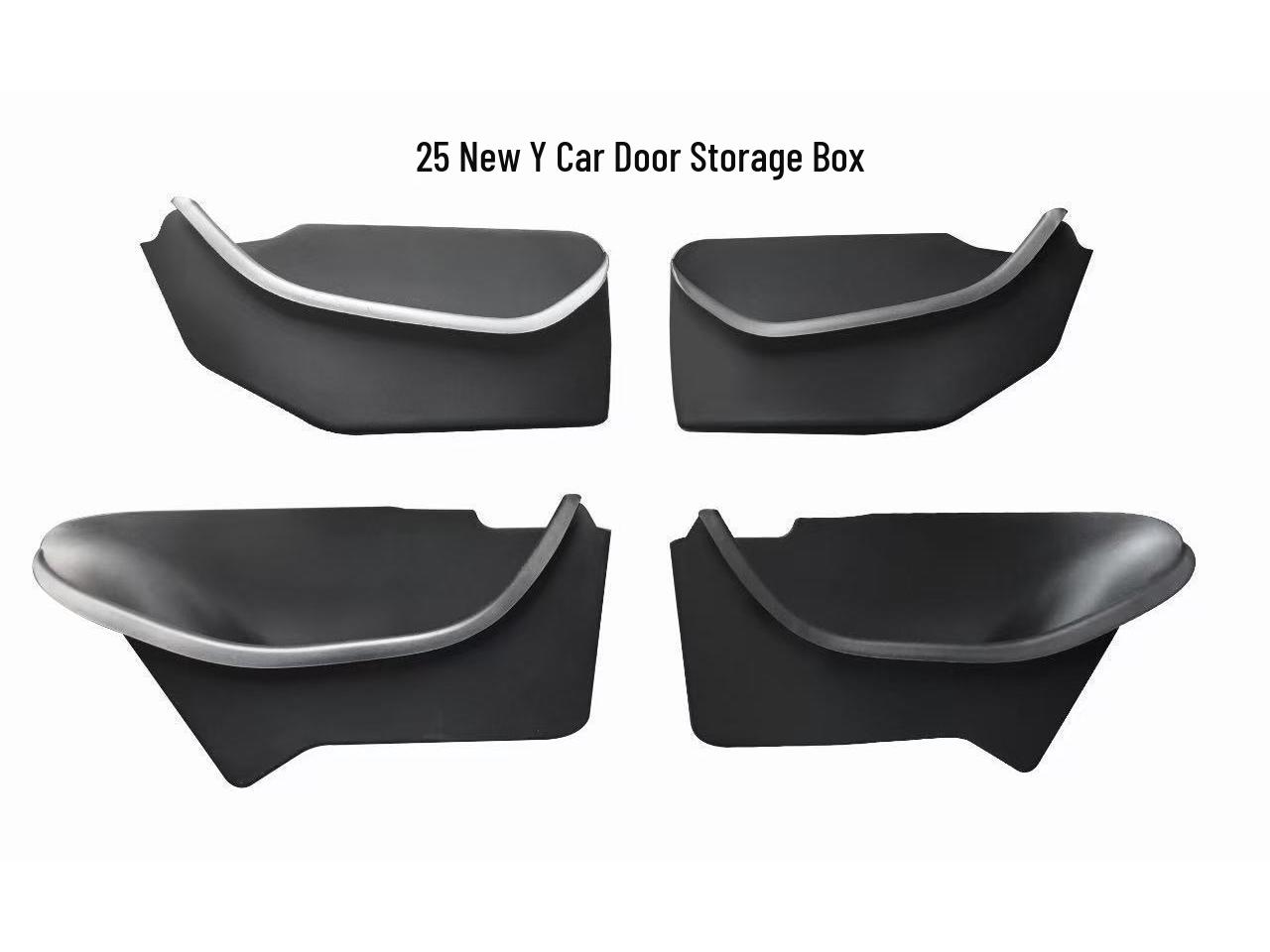 Tesla Model 3/Y Door Slot Storage Box and Full Coverage Mat for Refreshed Models TPE Four-Door Storage Box