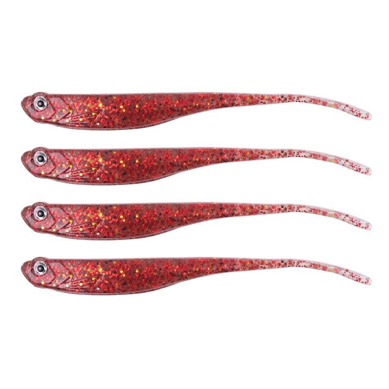 Color Fork-tailed Soft Fish 13cm/8.5g Fork-tailed Soft Fish Luya Bait Silicone Simulation Bait (colorful fork tail with eyes in bulk)