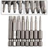Magnetic Five Point For Torx Bit 50mm 14 Hex Shank with Hole for T8 T40 Sizes