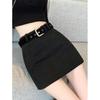 Women's Retro High-Waist Brown Suede A-line Mini Skirt - Spring/Autumn