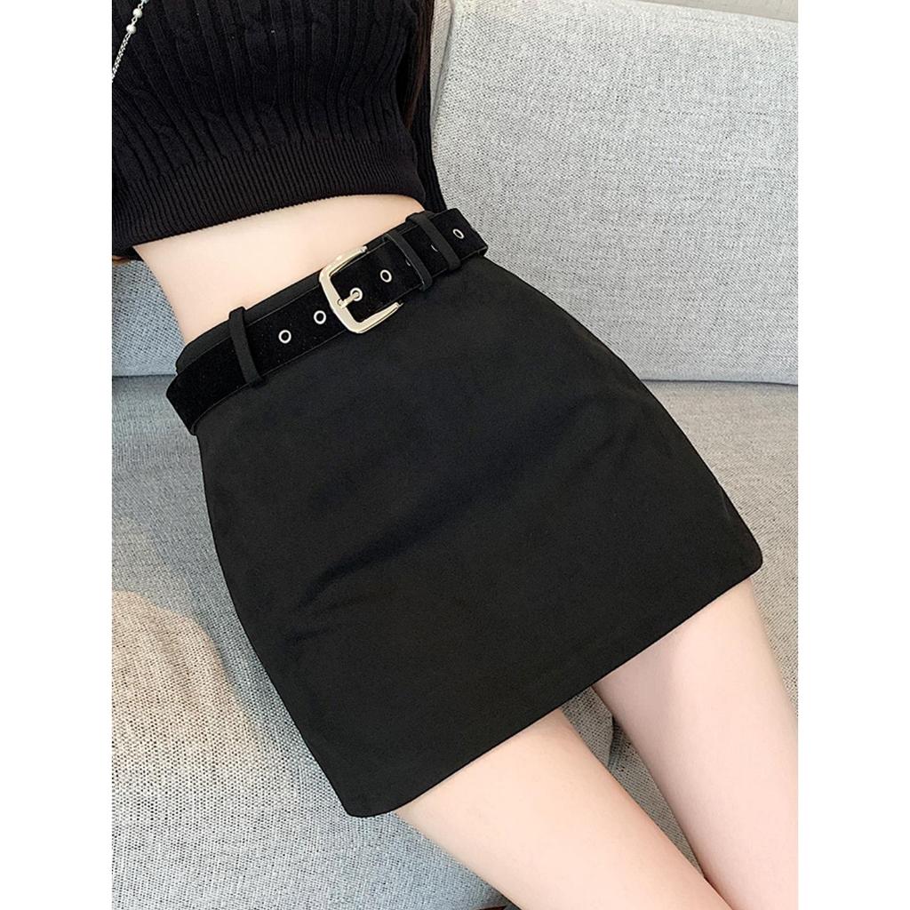 Women's Retro High-Waist Brown Suede A-line Mini Skirt - Spring/Autumn