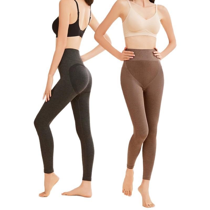 Einfarbig, Herbsthosen, Damen, Herbst und Winter, Hohe Taille, Hüftanhebung, Warme Hosen, Körperhosen, Unterwäsche, Slim Fit und Schlankmachend, Leggings