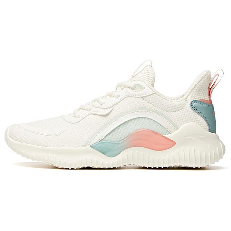 New Anta Running Collection Cushioning Anti Slip And Wear Resistant Low Top Running Shoes Women's White Cyan 922045533-4