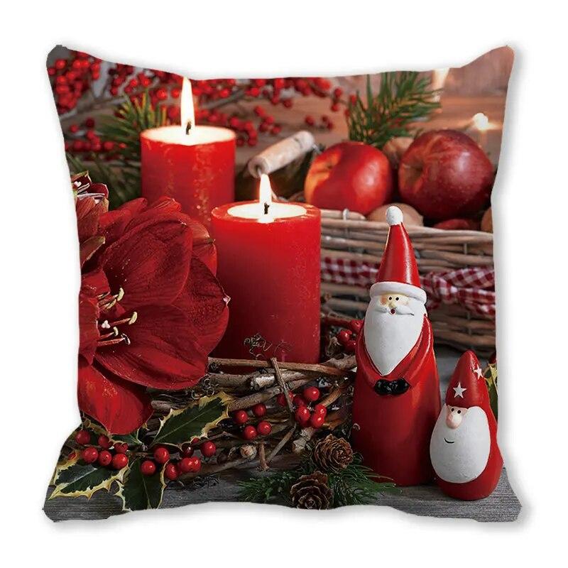 

Navidad 2022 Новогодние рождественские украшения Рождественские шары и свечи Чехлы для подушек Украшения Natal 45x45cm