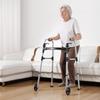 VEVOR Faltbarer Rollator, 2-Knopf-faltbarer Rollator mit Vollgummirädern & 8-stufig verstellbarer Höhe
