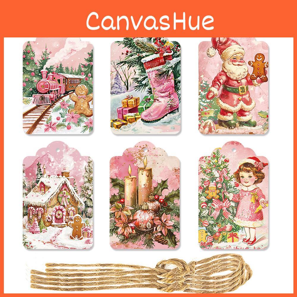 Holiday Gift Tag Set With Vintage Design In Paper Material For Christmas Party