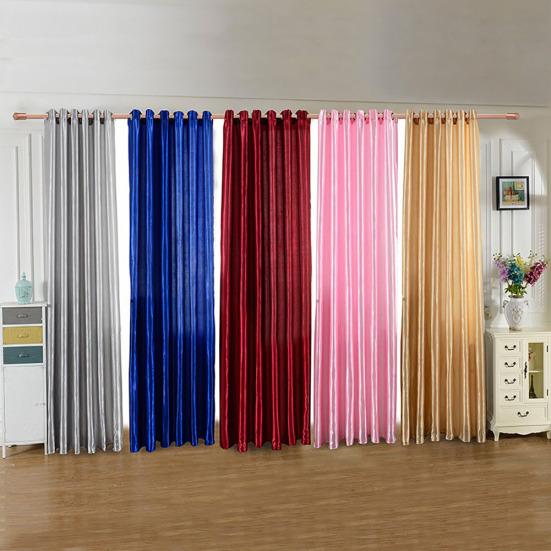 100x250cm Punching Solid Color Soft Window Blackout Curtain Bedroom Draperies