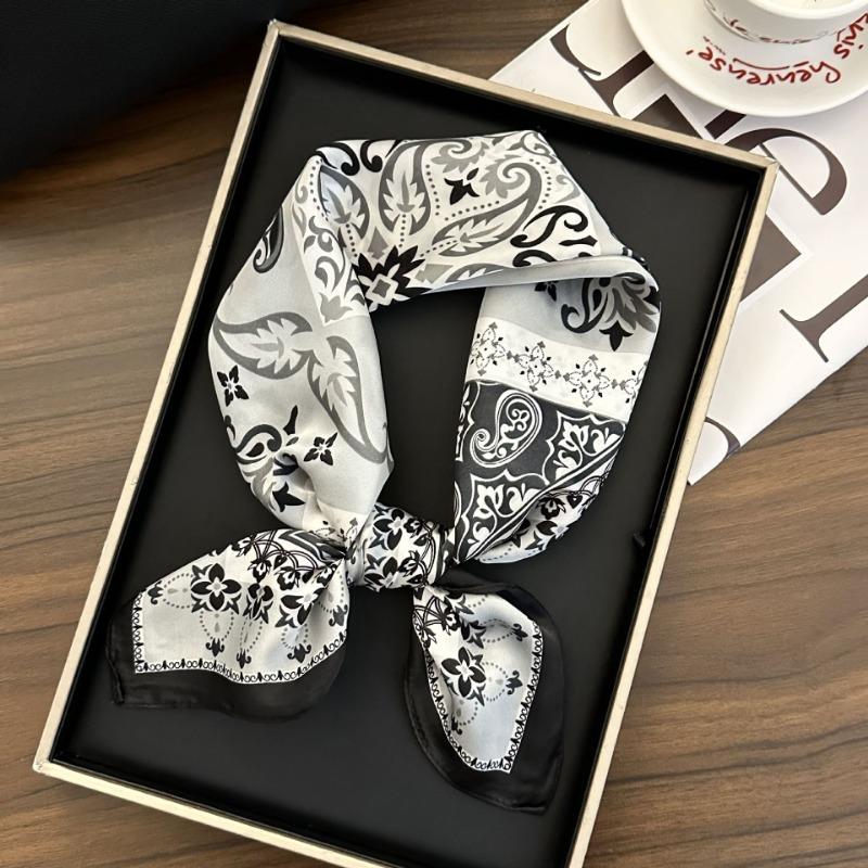 Polka Dot Silk Scarf Square Scarf High-end New Versatile Decorative Scarf Scarf Scarf Neck Cashew Flower Scarf Shawl Can Be Used As a Tube Top