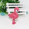 Cartoon Flamingo LED Flashlight Sound Keychain Key Ring Bag Hanging Pendant Gift