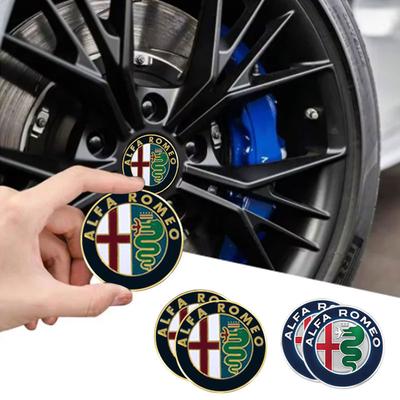 56MM Car Wheel Center Hub Cap Sticker Car Badge Emblem Sticker Decal For STELVIO Giulia 159 147 Mito Car Accessorie