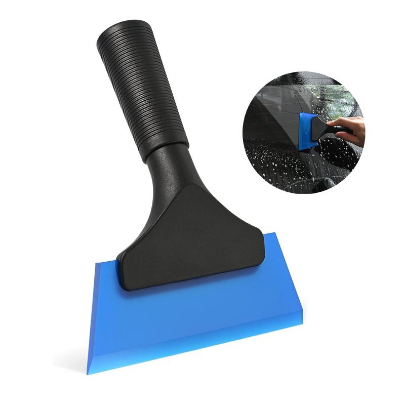 Car Window Tint Squeegee Silicone Ice Scraper 5 Inch Rubber Window Squeegee for Glass Mirror Shower Non Slip Handle Water Wiper