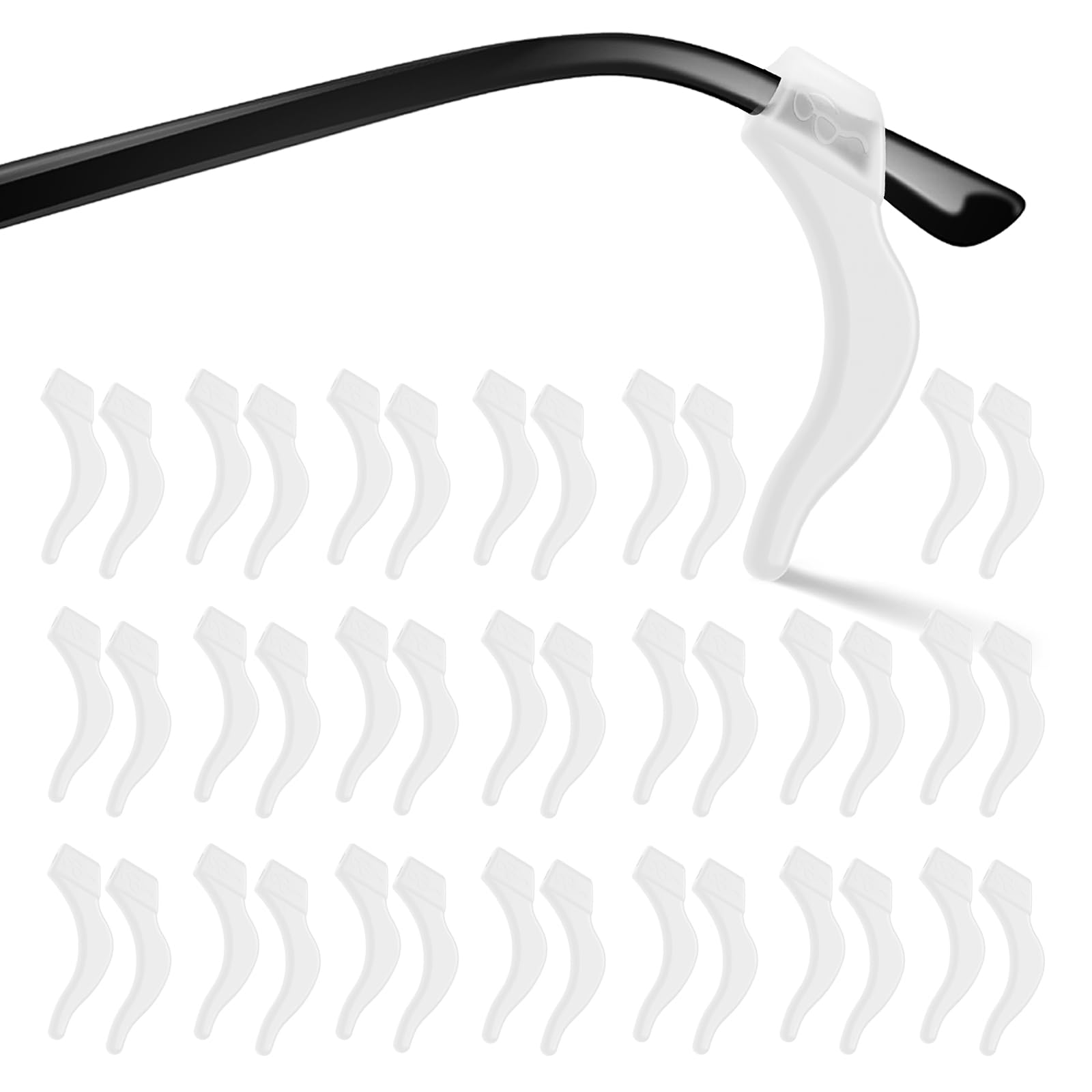 

Заушники для очков - 20 пар Противоскользящий держатель, Силиконовый заушный крючок, Фиксатор-рукав для заушников очков для спорта, очков для чтения чистый