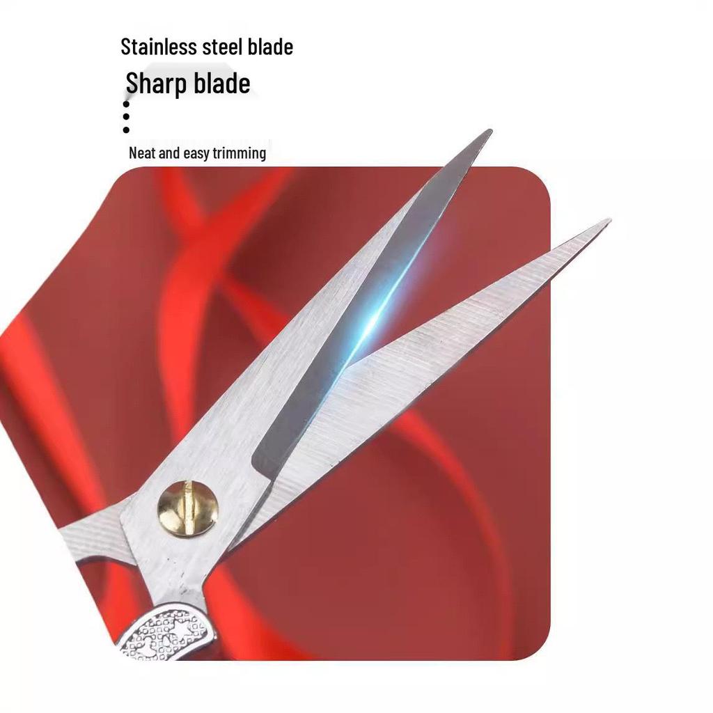 Retro Plum Blossom Zinc Alloy Embroidery and Cross-Stitch Scissors