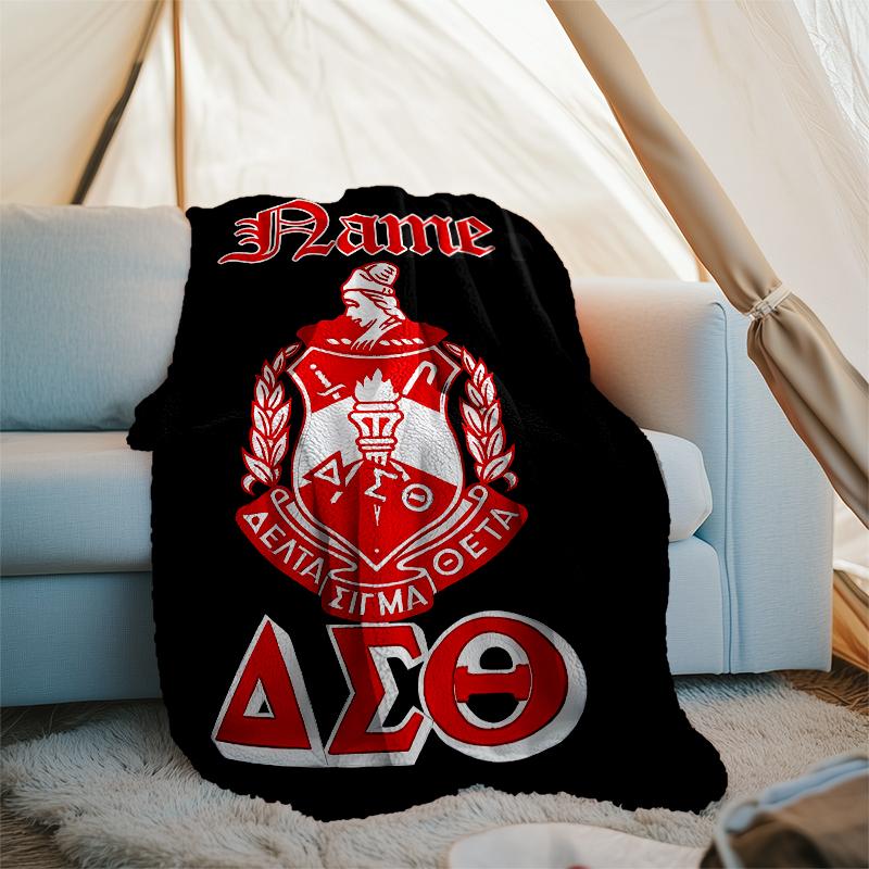 Personalized Custom Name Blanket - Delta Sigma Theta Print Design,Blanket for Sofa,Bed,Travel,Camping - Soft and Warm, Great Gift