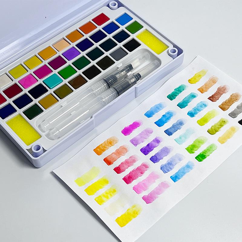 36-Color Solid Watercolor Set for Beginner Students