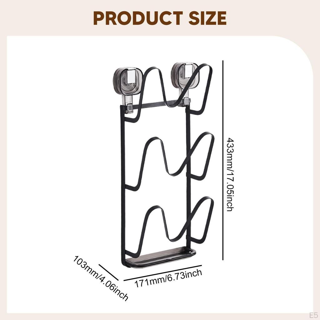Pot Lid Organizer Cabinet Cutting Board Holder Rack Versatile Simple Wall Mount Pan for