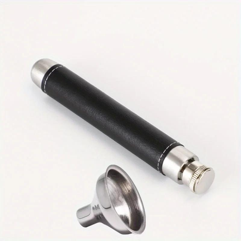 1Pc Portable Mini Hip Flask 1.5oz Whisky Vodka + Funnel Stainless Steel Hip Personalized Pen Holder Shape Flagon Men s Gift Red