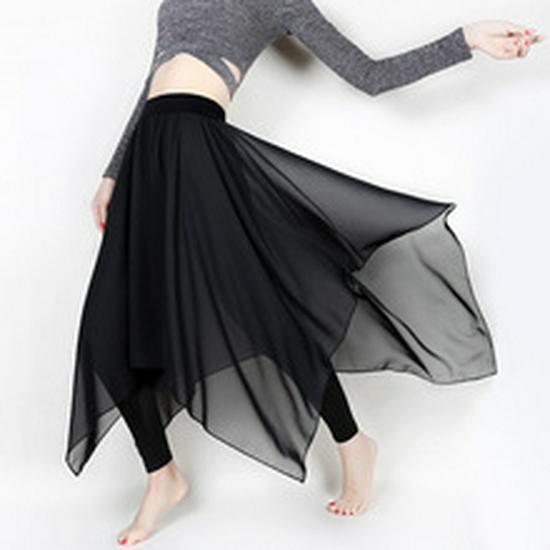 Women’s Irregular Chiffon Skirt Pants for Dance and Yoga