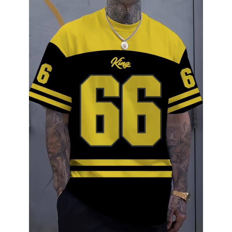 

Мужская летняя кофта с коротким рукавом Нет. 66 Полосатая мужская повседневная уличная футболка из полиэстера с круглым вырезом L