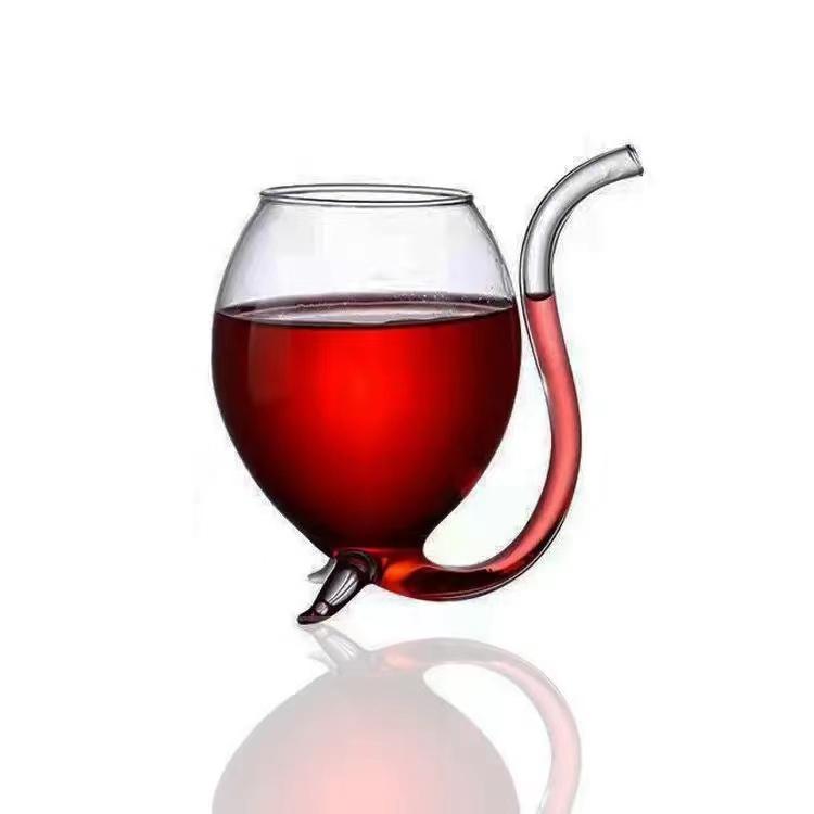 Hot Selling Wine Glass Cup Cocktail Glass Cup with Straw For Drinks Beer Clear Wine Glasses Drinkware Bar Tool Gift