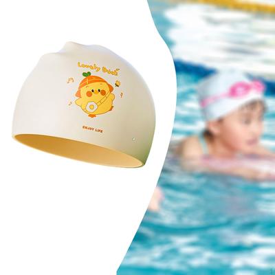 Children Swimming Hat Bathing Comfortable Cartoon Portable Shower Cap Silicone Swim for