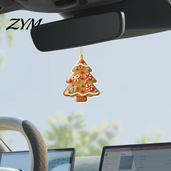 Xmas Party Home Decor Supplies Gingerbread Christmas Tree Pendant, Double-sided Acrylic Hanging Ornament for Durable Double Sided Printed Charms