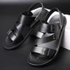 Fashion Comfortable Men'S Sandals Solid Color Open Toe Mens Leather Sandals 2024 Newest Slippers Beach For Male Leather Footwear