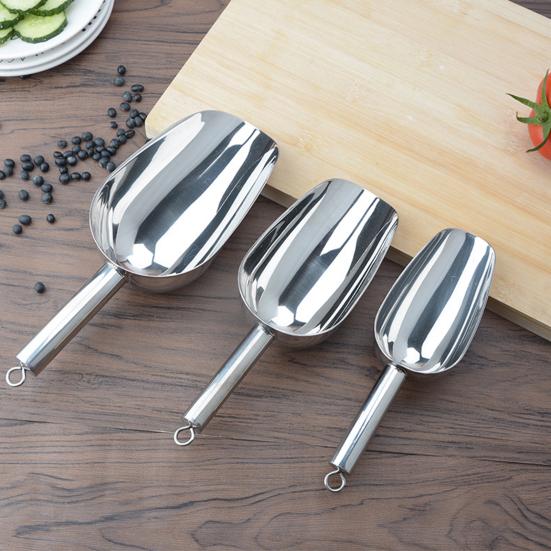 Stainless Steel Multi-Use Shovel Heavy-Duty Ice Food Pet Food Shovel Rust-Resistant & Easy-Clean Kitchen Shovel for Kitchen BBQ Pet Feeding