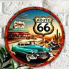 D Flat Pc Vintage Route Metal Sign Retro S Classic Car Motorcycle HeavyDuty Construction Garage for Man Cave
