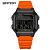 SANDA 6196 Luxury Men's Electronic Watch with Multi Functional Luminous Dial Calendar Waterproof Fashion Men's Digital Watch