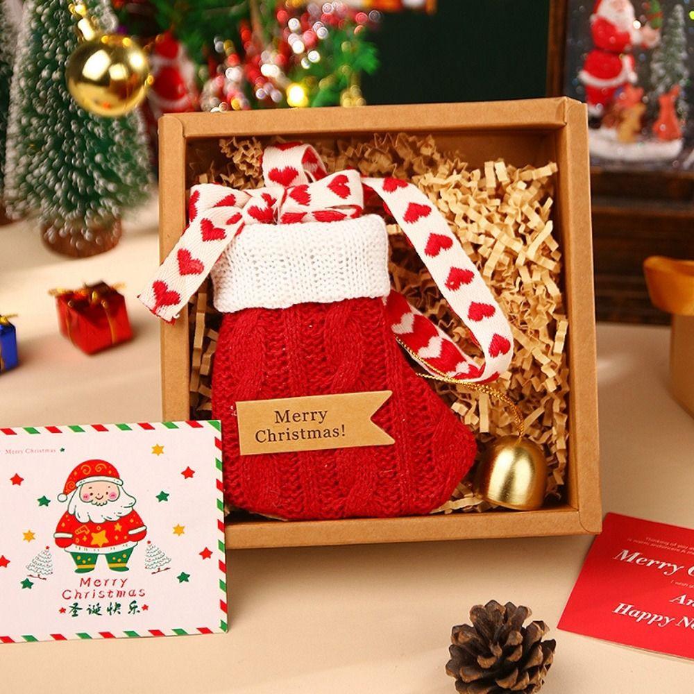 Cartoon Felt Christmas Tree Pendant with Wind Chime Xmas Hanging Decorations Xmas Decoration  Adult