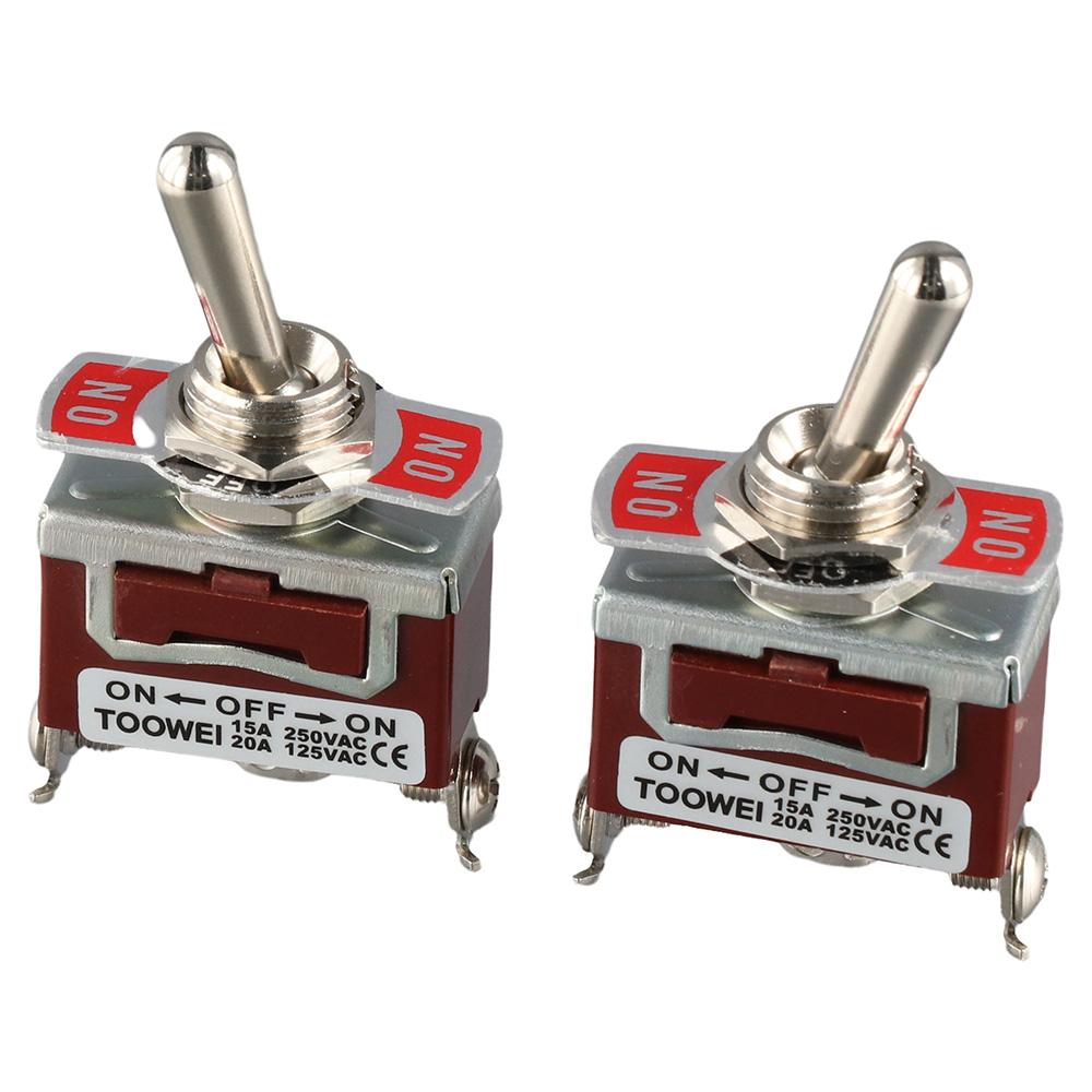 

2Pcs 250V Toggle Switch 3Pin ON/Off/ON Heavy Duty Rocker Toggle Switch Car 1pc