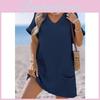 Vestido Cubre Traje de Baño con Bolsillos y Cuello en V para Mujer Yoga y Vacaciones