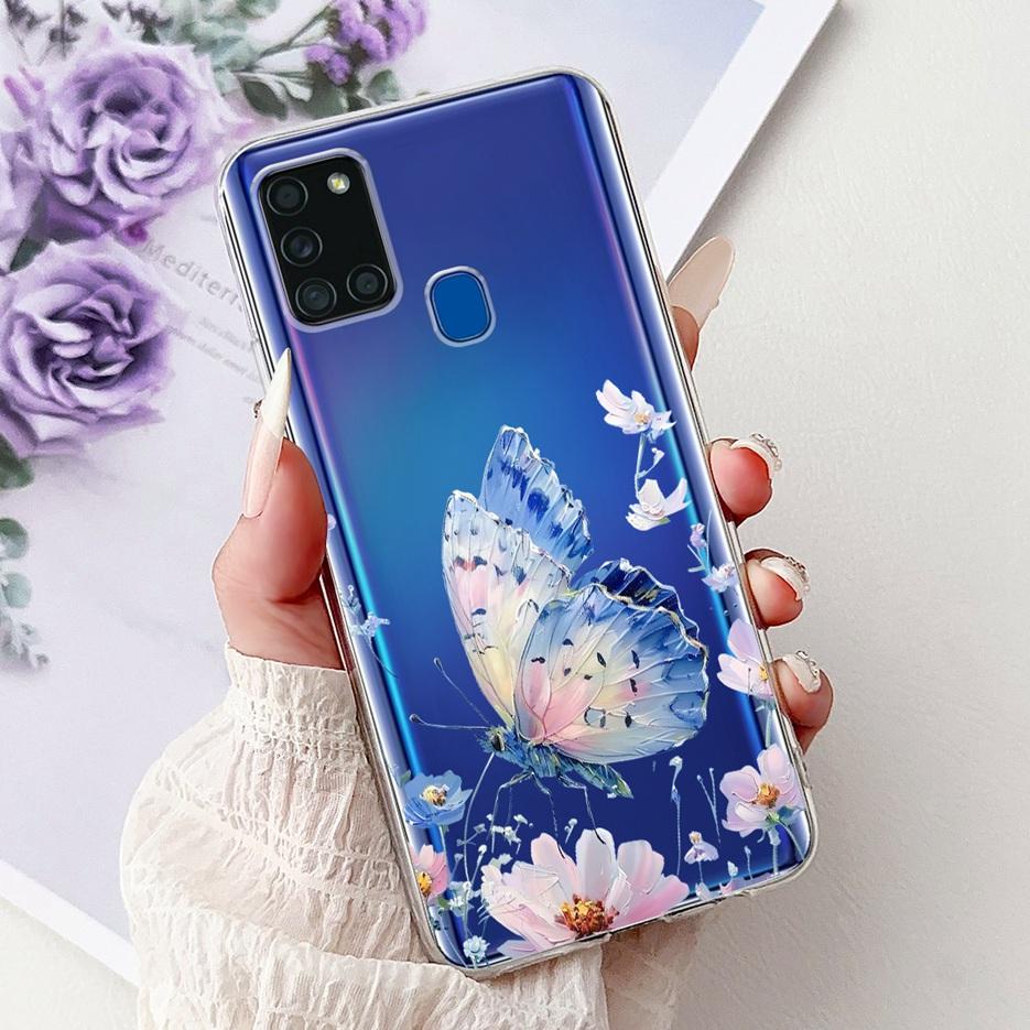 For Samsung Galaxy A21S Case SM-A217F Cute Lucky Koi Painted Cover Soft Slim Phone Case For Samsung A21s A217F Back Cover Bumper