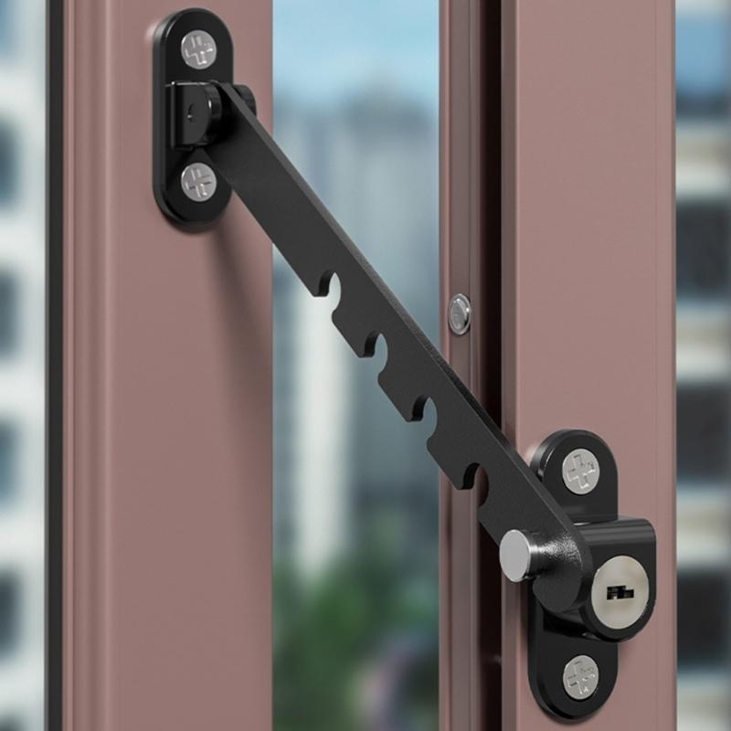 Durable Carbon Steel Window Door Support Lock Childproof Lock Window Restrictor Ensure Child Safety & Prevent Accidents