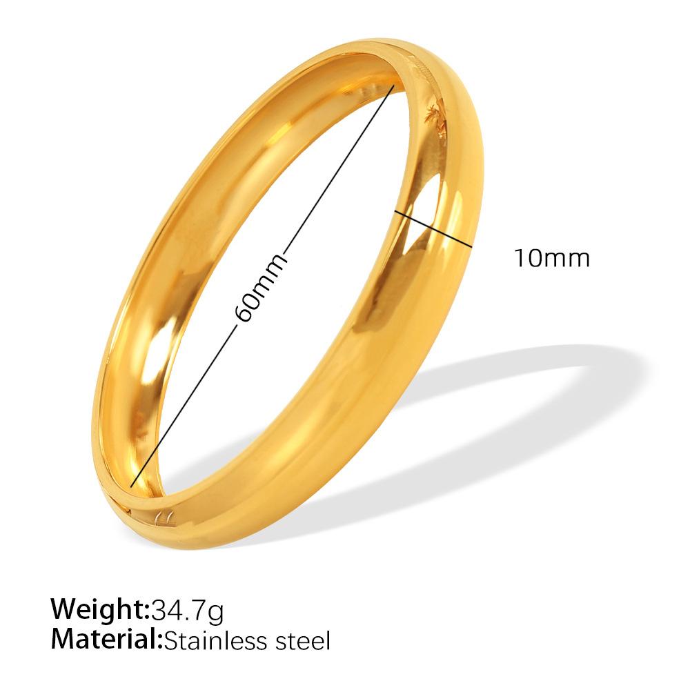 Fashion Titanium Steel Metal Texture Couple Bracelet Bracelet, Large Glossy Exaggerated Design, High-End Women'S Jewelry