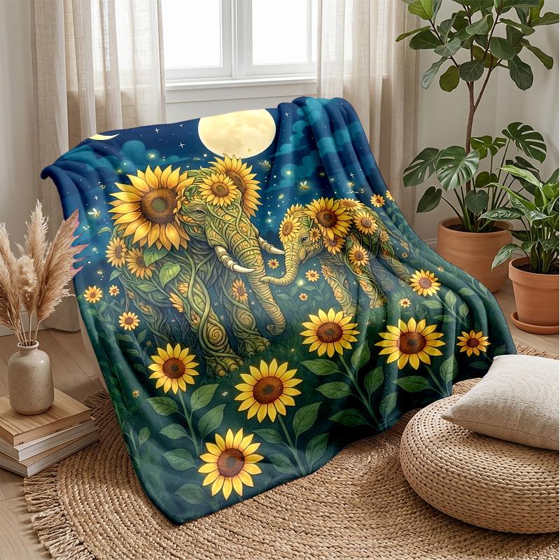 Mechanical Elephants and Butterflies Theme blanket Lightweight Warm Flannel Blanket Decorative Throw Blanket for Home Decoration