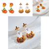 Adorable Halloween Pumpkin Earrings Made With Durable Alloy Perfect For Festive Occasions