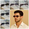 Eyewear Frameless Polarized Sunnies Retro Anti-UV Glasses Catwalk Square Frame Sunglasses  Summer