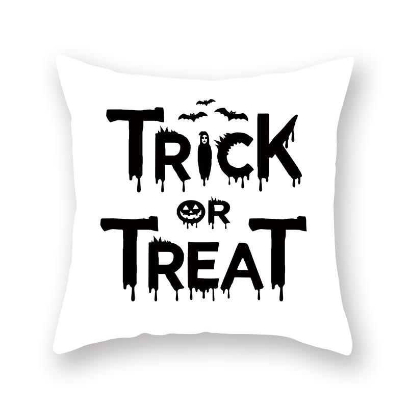 Halloween Pillow Cover Cartoon Skull New Short Velvet Cushion Cover Sofa Cushion