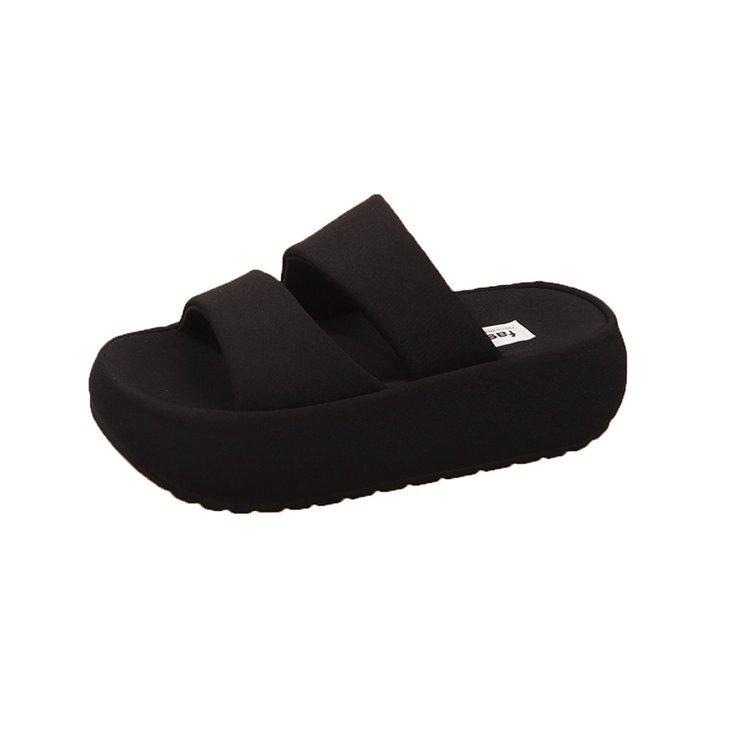 Cool slippers women's summer outer wear 2025 new thick-soled one-word drag women's high-end skirt seaside beach sandals