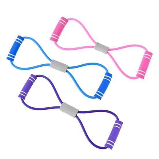 Figure 8 Fitness Resistance Band with Anti-slip Handle Portable Men Women Arm Shoulder Stretch Strength Training Exercise Elastic Strap Tension Rope