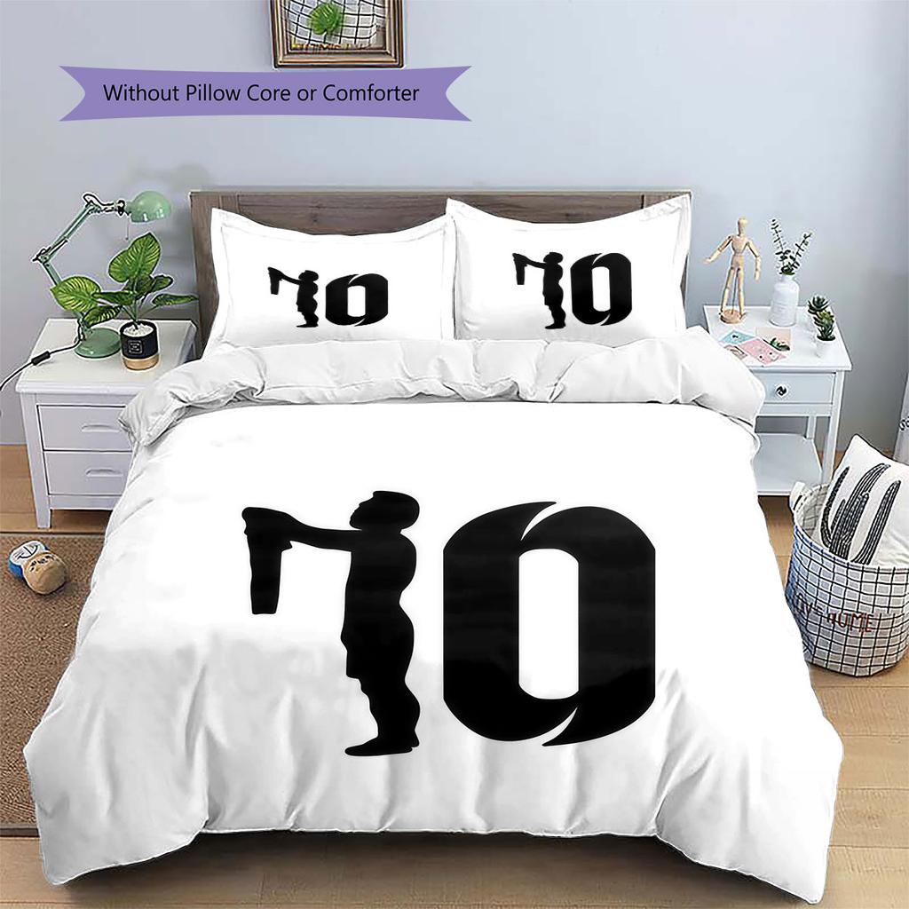 Lionel Messi Pattern Bedding,Quilt Set Quilt Cover Pillowcase Home Birthday Gift(1 * Duvet Cover + 2 * Pillowcase, Without Core)