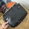 Three-Layer Leather Crossbody Clutch Bag