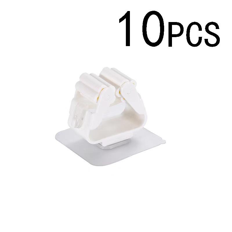 1-10pcs Adhesive Multi-Purpose Hooks Wall Mounted Mop Organizer Holder RackBrush Broom Hanger Hook Kitchen Bathroom Strong Hooks
