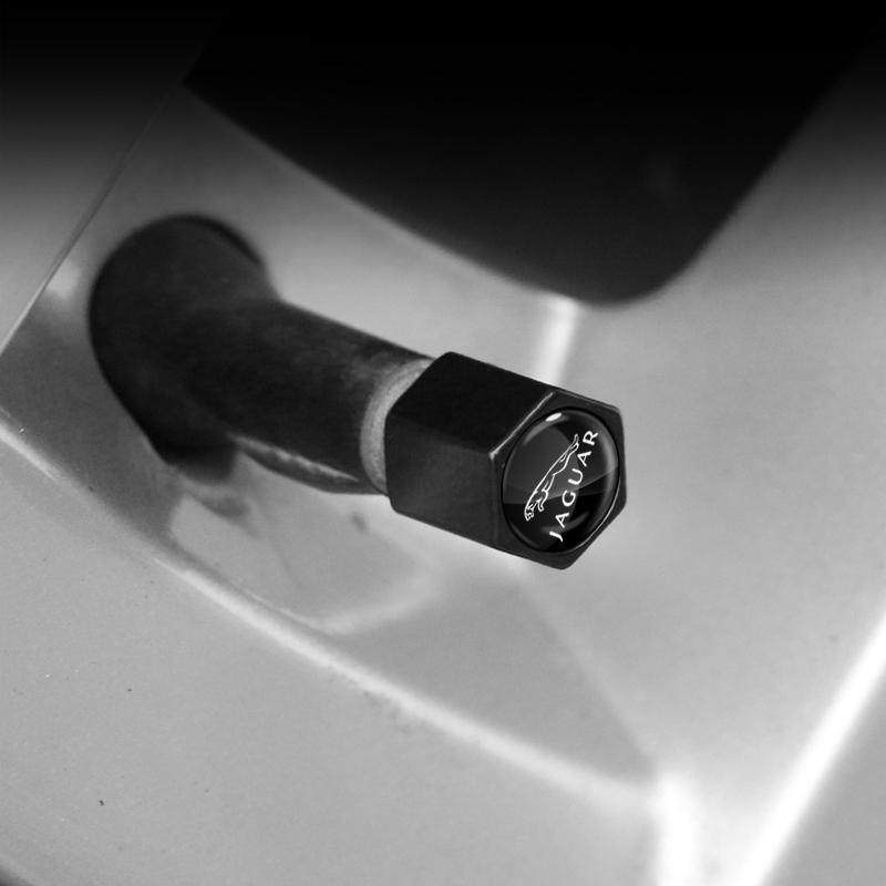 Set da 4 Pezzi Tappi Valvola Metallo Antifurto Personalizzati per Pneumatici Auto con Chiave Inglese Per Jaguar XF XJ XE S-Type F-Type X-Type F-Pace I-Pace E-Pace XFR XKR