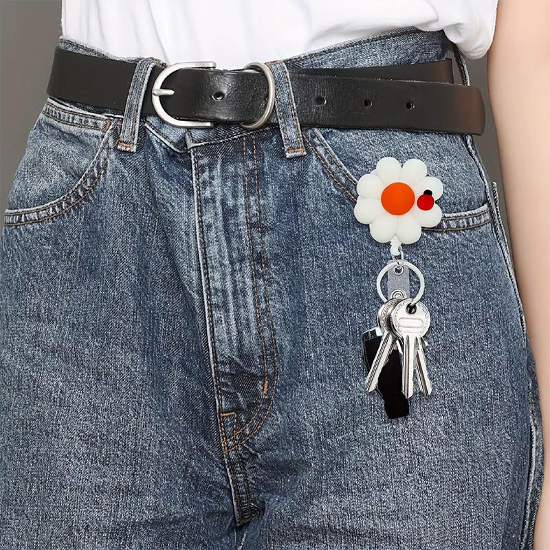 Cute Flower Resin Retractable Medical Badge Reel For Nurse Doctor Card Holder Office Hospital Name Card Supplies Key Ring Gift