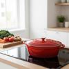 Enameled Cast Iron Casserole Dish Goose Pot 6L Hage Red
