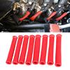 8pcs 1600 Degree Spark Plug Protector Red Wire Boot Heat Shield Cover Insulator for Car Truck